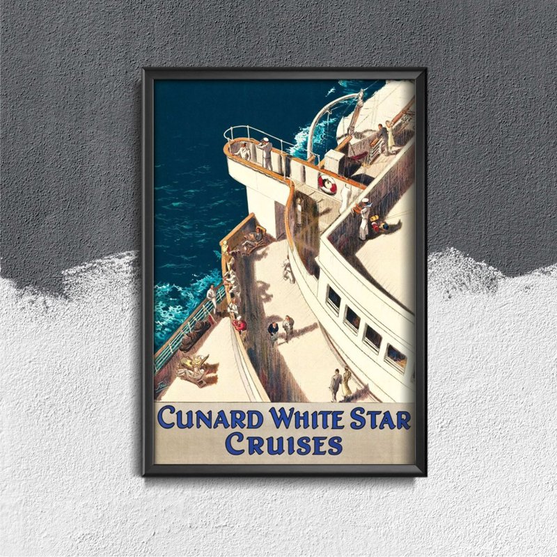 Plakatyw stylu retro Cunard White Star Cruises