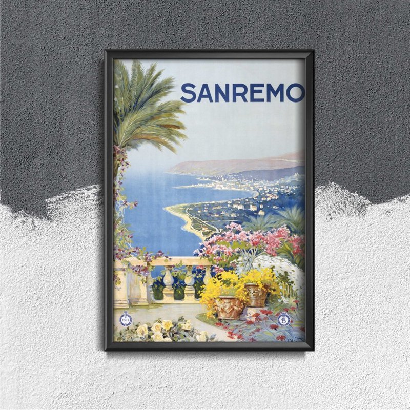 Retro plakat Sanremo Włochy