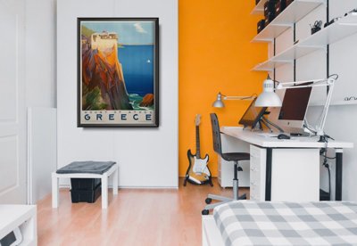 Plakat w stylu vintage Góra Athos Grecja