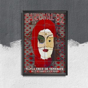 Plakat w stylu retro Carnaval Santa De Tenerife