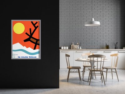 Plakat retro do salonu Lapland La Route Bleue Finlandia