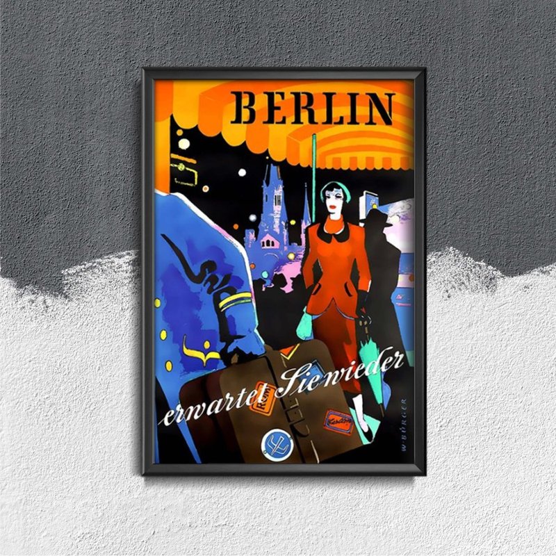 Plakatyw stylu retro Berlin