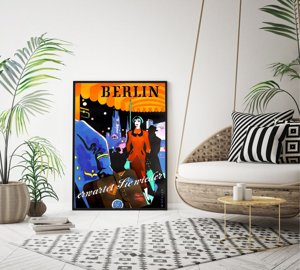 Plakatyw stylu retro Berlin