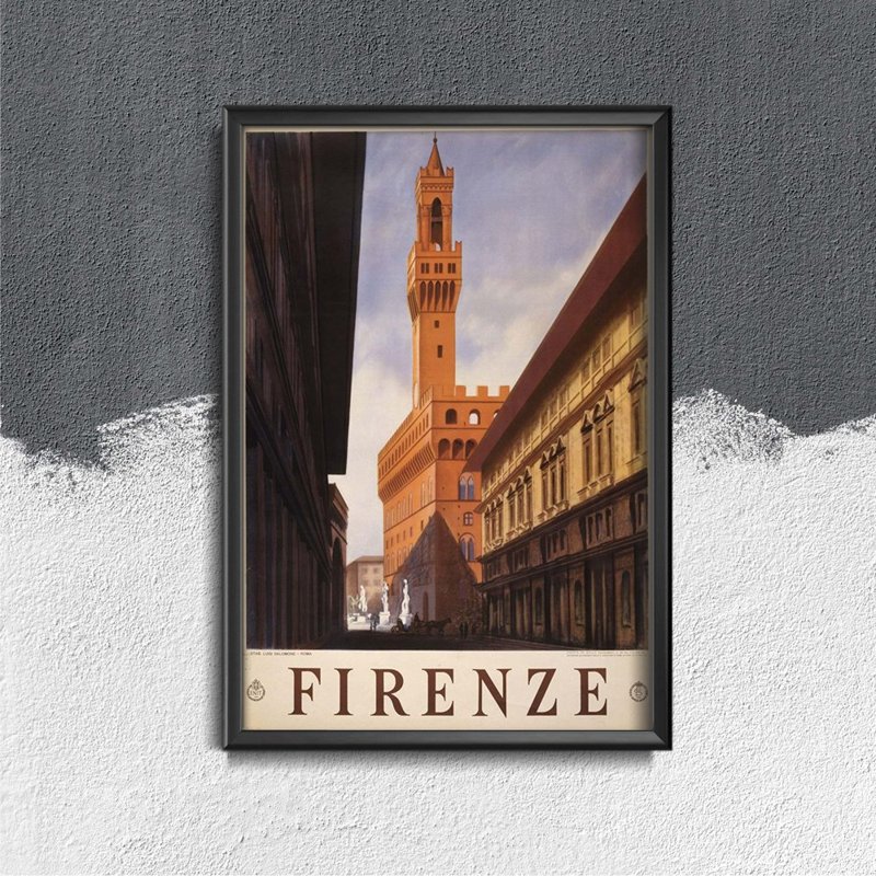 Plakat do pokoju Plakat retro Firenze Włochy