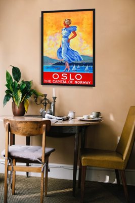 Plakat retro Oslo, Norwegia