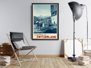 Plakat w stylu retro Rambing w Szwajcarii