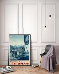 Plakat w stylu retro Rambing w Szwajcarii