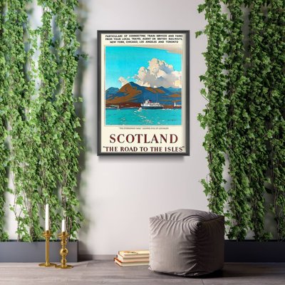 Plakat retro do salonu Scotland The Road to Isles Wielka Brytania