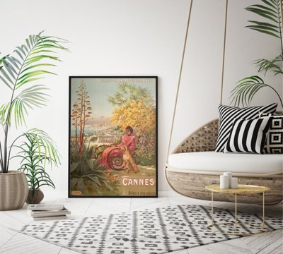 Plakatyw stylu retro Plakat z Cannes