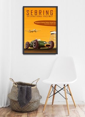 Retro plakat Międzynarodowy tor wyścigowy Sebring
