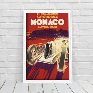 Plakat retro do salonu Grand Prix Monako