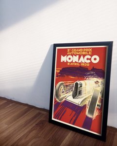 Plakat retro do salonu Grand Prix Monako