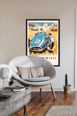 Plakat retro Automobile Grand Prix Reims