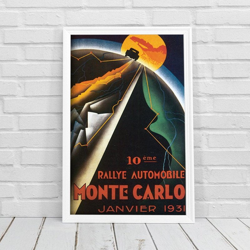 Plakat vintage Rallye Automoblie Monte Carlo