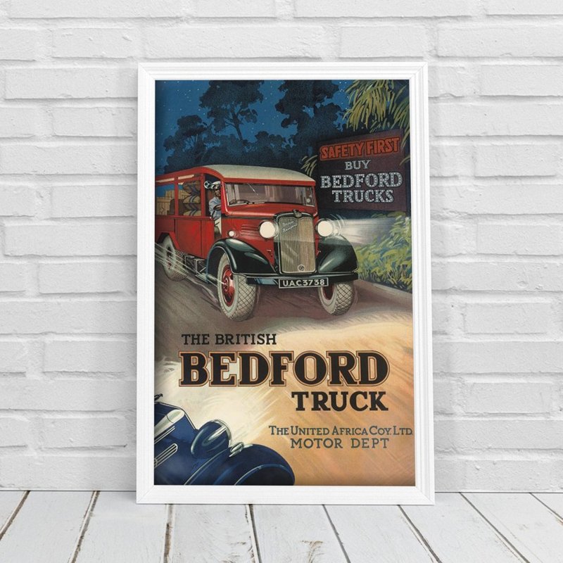 Plakat retro Brytyjska ciężarówka Bedford
