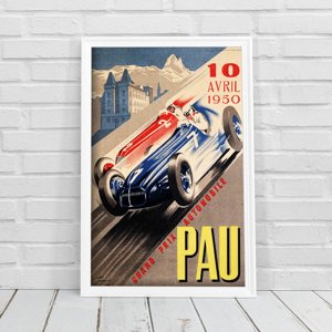 Plakat vintage Grand Prix Automobile PAU