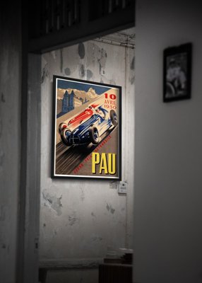 Plakat vintage Grand Prix Automobile PAU
