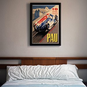 Plakat vintage Grand Prix Automobile PAU