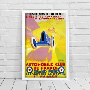 Retro plakat Automobile Club de France Grand Prix Alphonse Noel