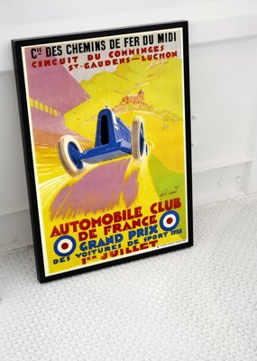 Retro plakat Automobile Club de France Grand Prix Alphonse Noel