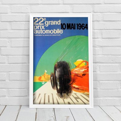 Plakat w stylu retro Grand Prix Automobile Monaco
