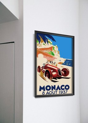 Plakat retro do salonu Automotive Monaco