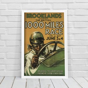Plakat vintage Grand Prix plakat Brooklands The British Miles Race