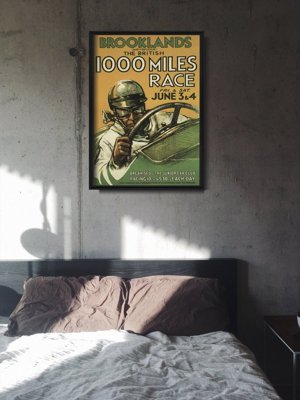 Plakat vintage Grand Prix plakat Brooklands The British Miles Race