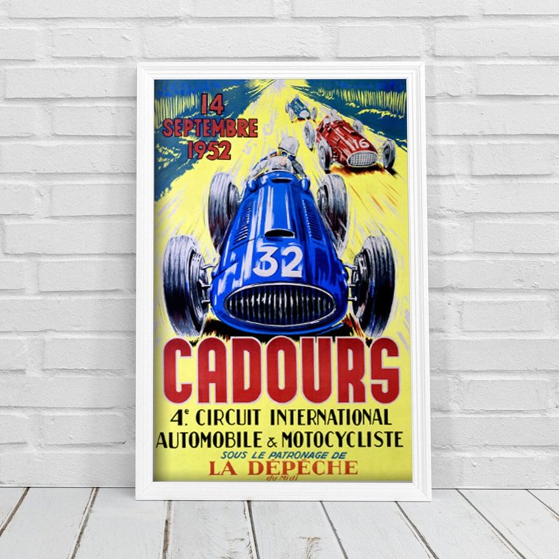 Plakat w stylu retro Cadours Circuit International Automobile Grand Prix