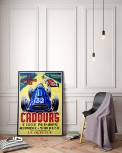 Plakat w stylu retro Cadours Circuit International Automobile Grand Prix