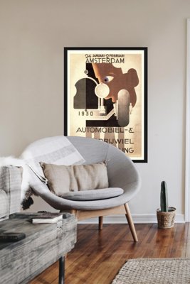 Plakat retro do salonu Pokaz samochodów Amsterdam
