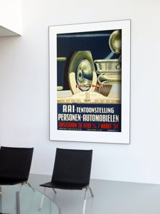 Plakat vintage do salonu Pokaz samochodów w Amsterdamie