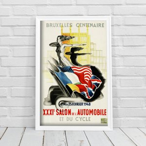 Plakatyw stylu retro Pokaz samochodów Bruksela