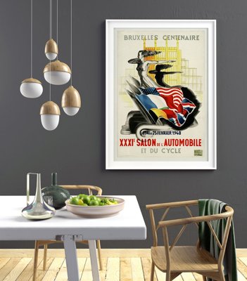 Plakatyw stylu retro Pokaz samochodów Bruksela