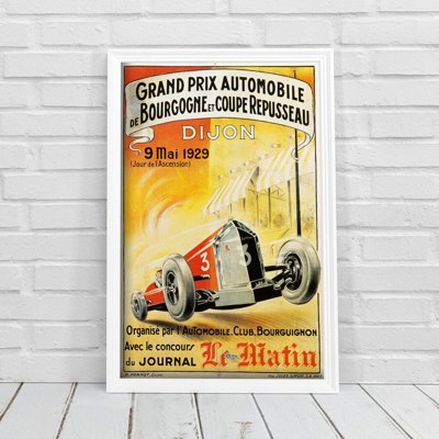 Retro plakat Grand Prix Automobile de Bourgogne et Coupe Repusseau