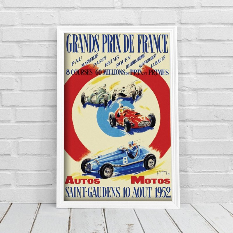 Plakatyw stylu retro Grand Prix de France