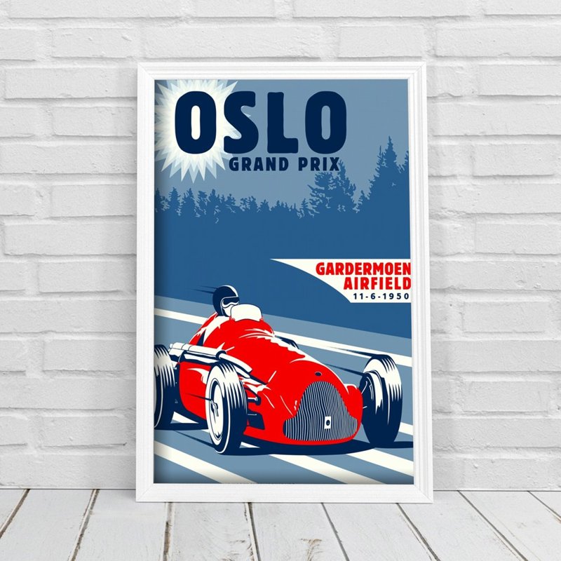 Plakat w stylu vintage Grand Prix Oslo