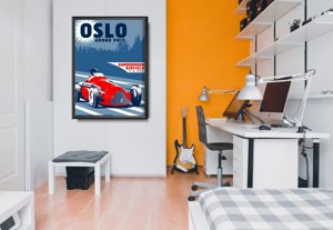 Plakat w stylu vintage Grand Prix Oslo