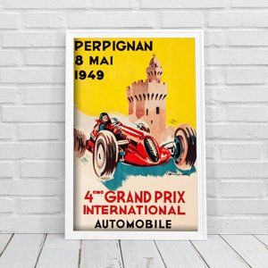 Plakat w stylu retro Raspaut Perpignan eme Grand Prix