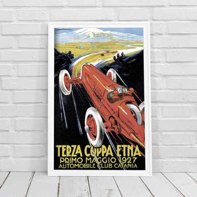 Plakat vintage do salonu Grand Prix Terza Coppa Etna Primo Maggio