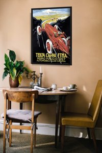 Plakat vintage do salonu Grand Prix Terza Coppa Etna Primo Maggio