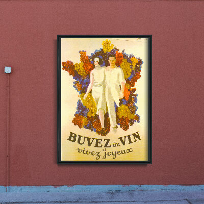 Plakat retro do salonu Francuskie wino plakat wina Decor