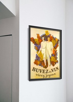 Plakat retro do salonu Francuskie wino plakat wina Decor