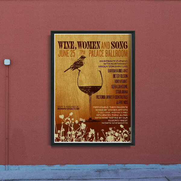 Retro plakat Wine Women And Song