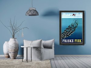 Plakat retro do salonu Friske Fisk