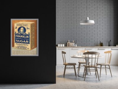 Plakat vintage do salonu Opakowanie Cukru
