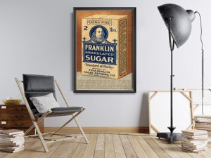Plakat vintage do salonu Opakowanie Cukru