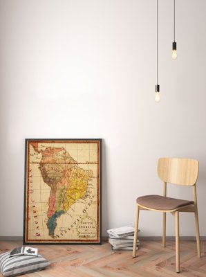 Plakat vintage do salonu Mapa Ameryki Południowej