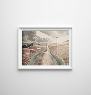 Plakat retro Krajobraz Wiltshire Eric Ravilious