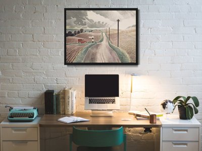 Plakat retro Krajobraz Wiltshire Eric Ravilious